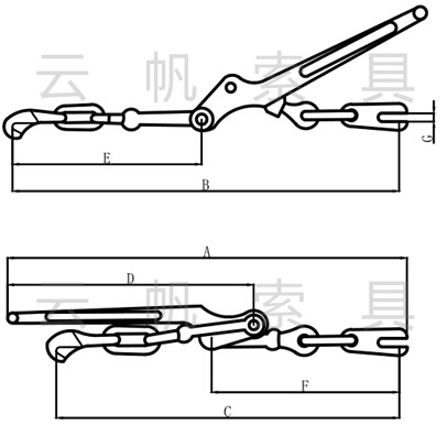 抓鉤式緊索具規(guī)格型號